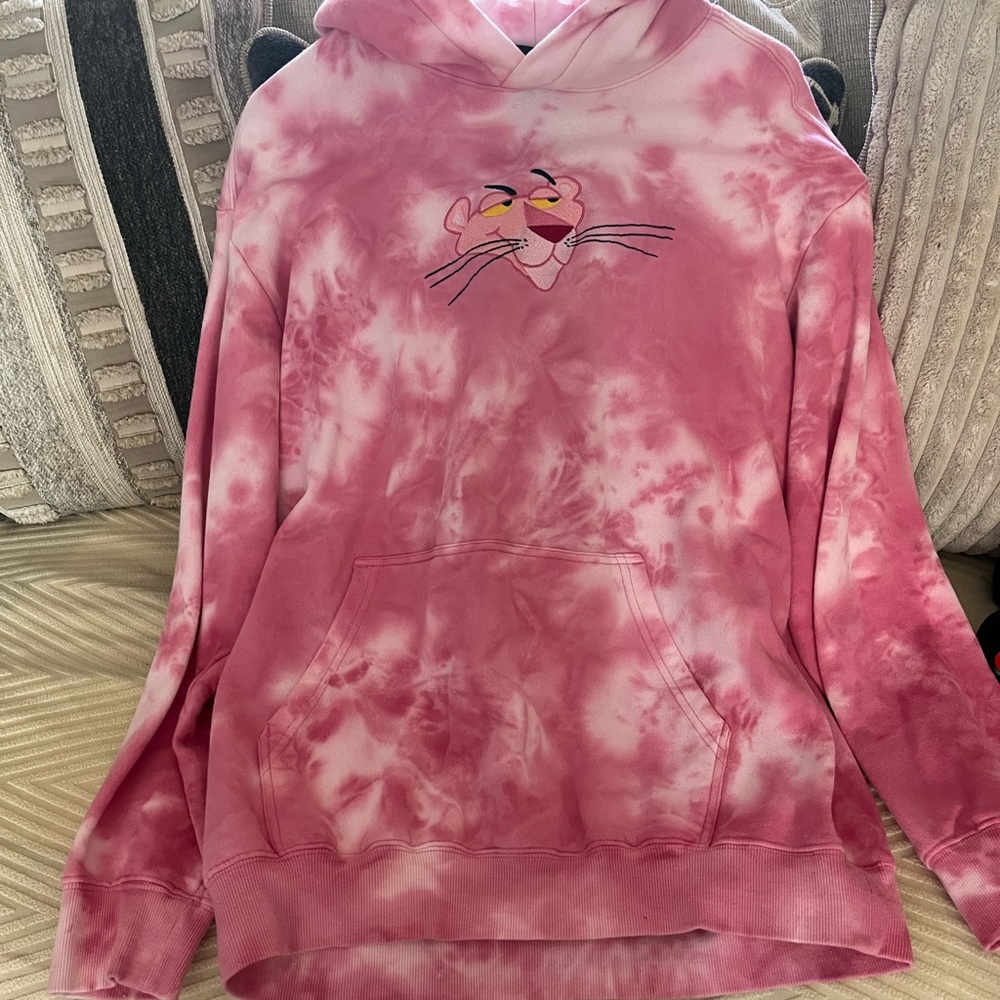 H&M Pink Tie Dye Panther Hoodie